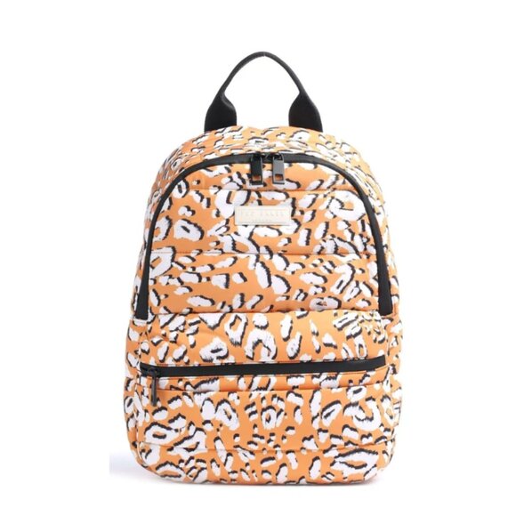 Ted Baker NNels Puffer Backpack Large Yellow Leopard Nylon Laptop Bag Mini Pouch - Picture 3 of 9
